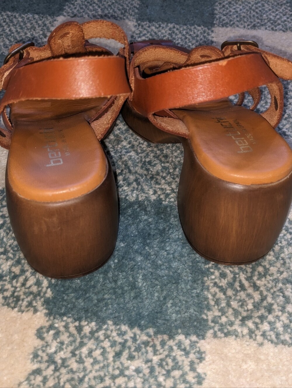 Bertuchi Made In Spain Genuine Leather Block Heel Fisherman Sandals Size 7.5 - Picture 7 of 9